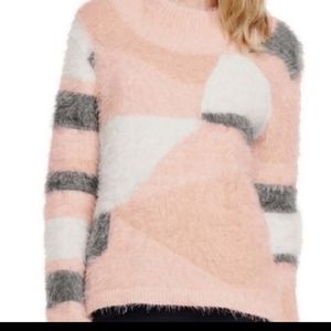 Vince Camuto Pink Eyelash Turtleneck Sweater